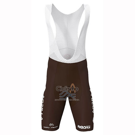 Ag2r La Mondiale Ropa Ciclismo Culotte Corto 2019 Mangas Cortas Brown Blanco Azul